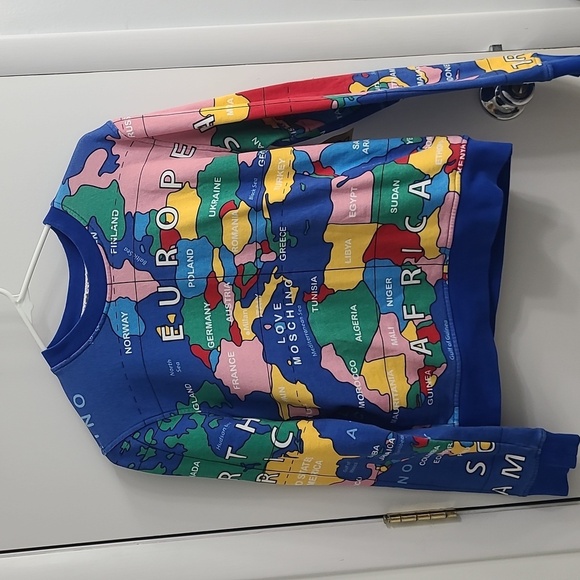 Moschino Colorful World Map Sweatshirt Size S (USA 6 ) - Picture 16 of 17
